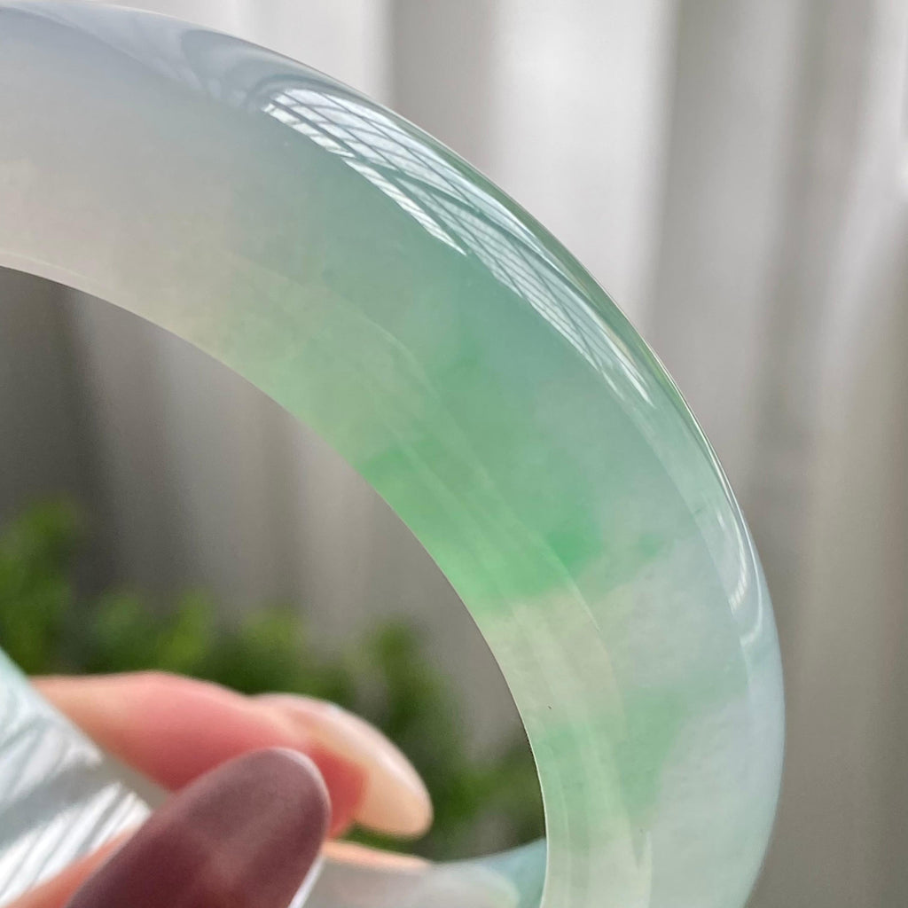 冰种飘花宽版轮胎镯（56圈）（yc199731）