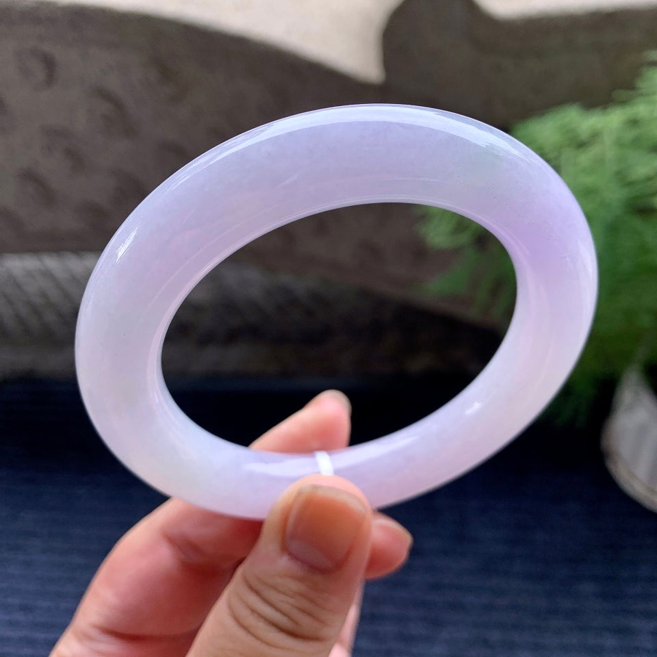 细糯种紫罗兰洒金圆条手镯（58.3mm）（yc101935）
