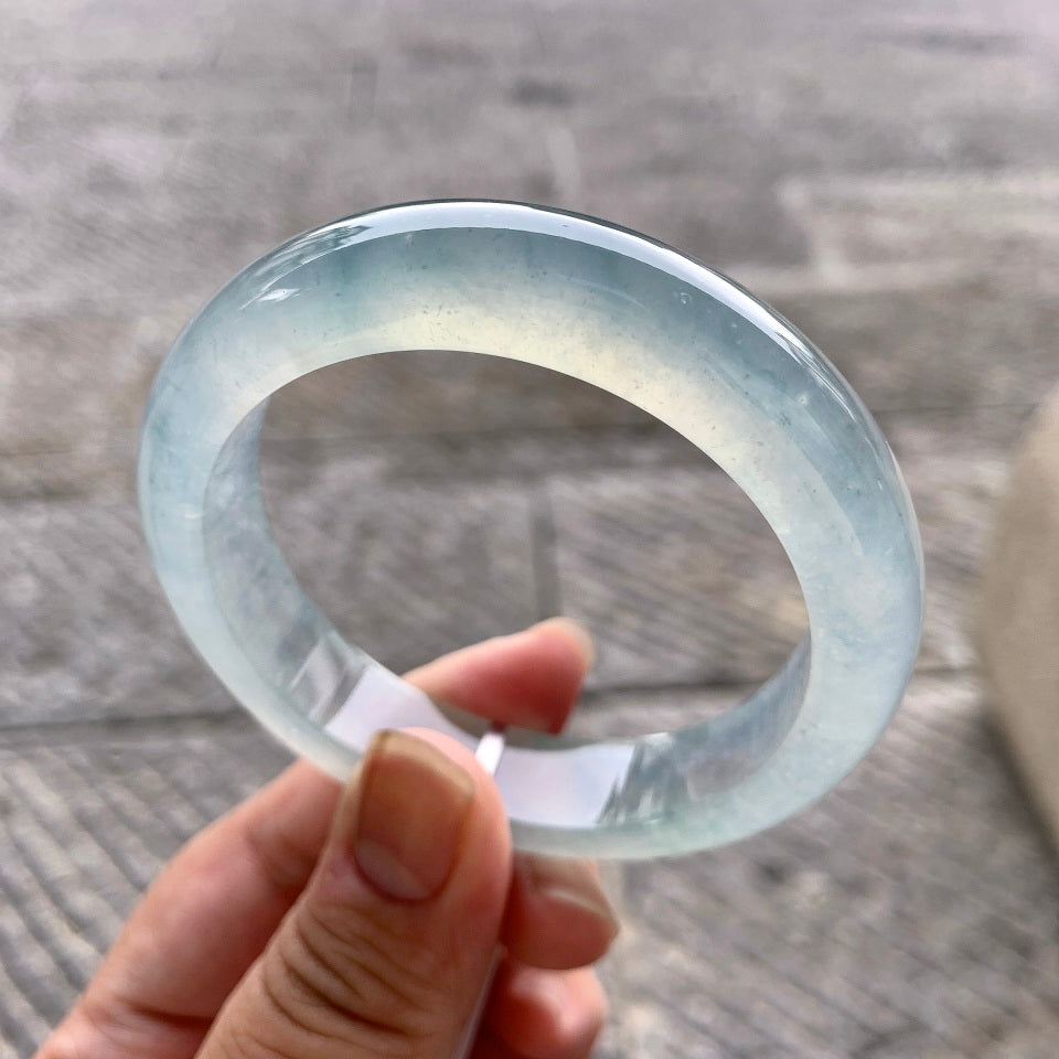 冰种晴底飘花平安镯（54.7mm）（yc173895）