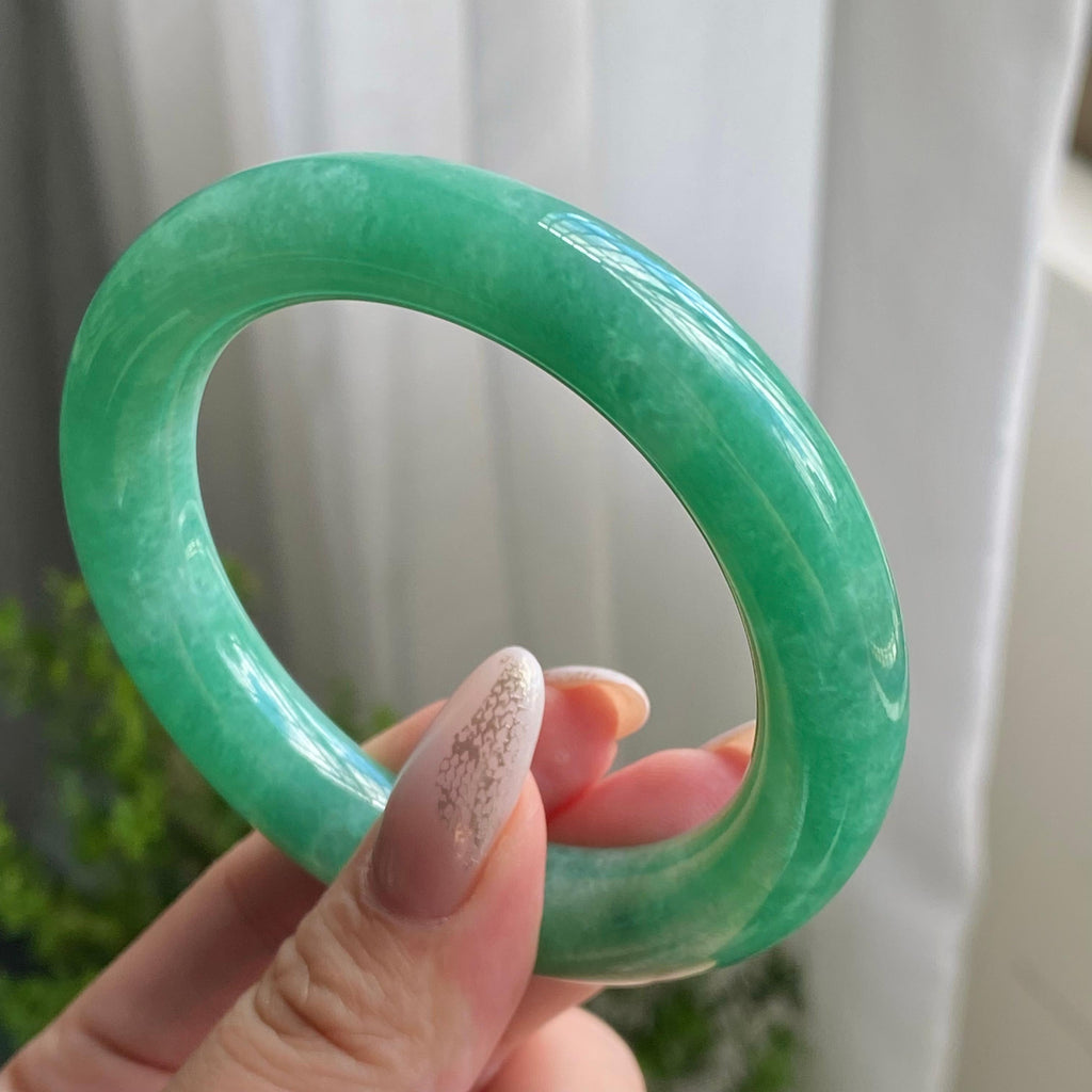 细糯种满绿圆条手镯（54圈）（yc206606）