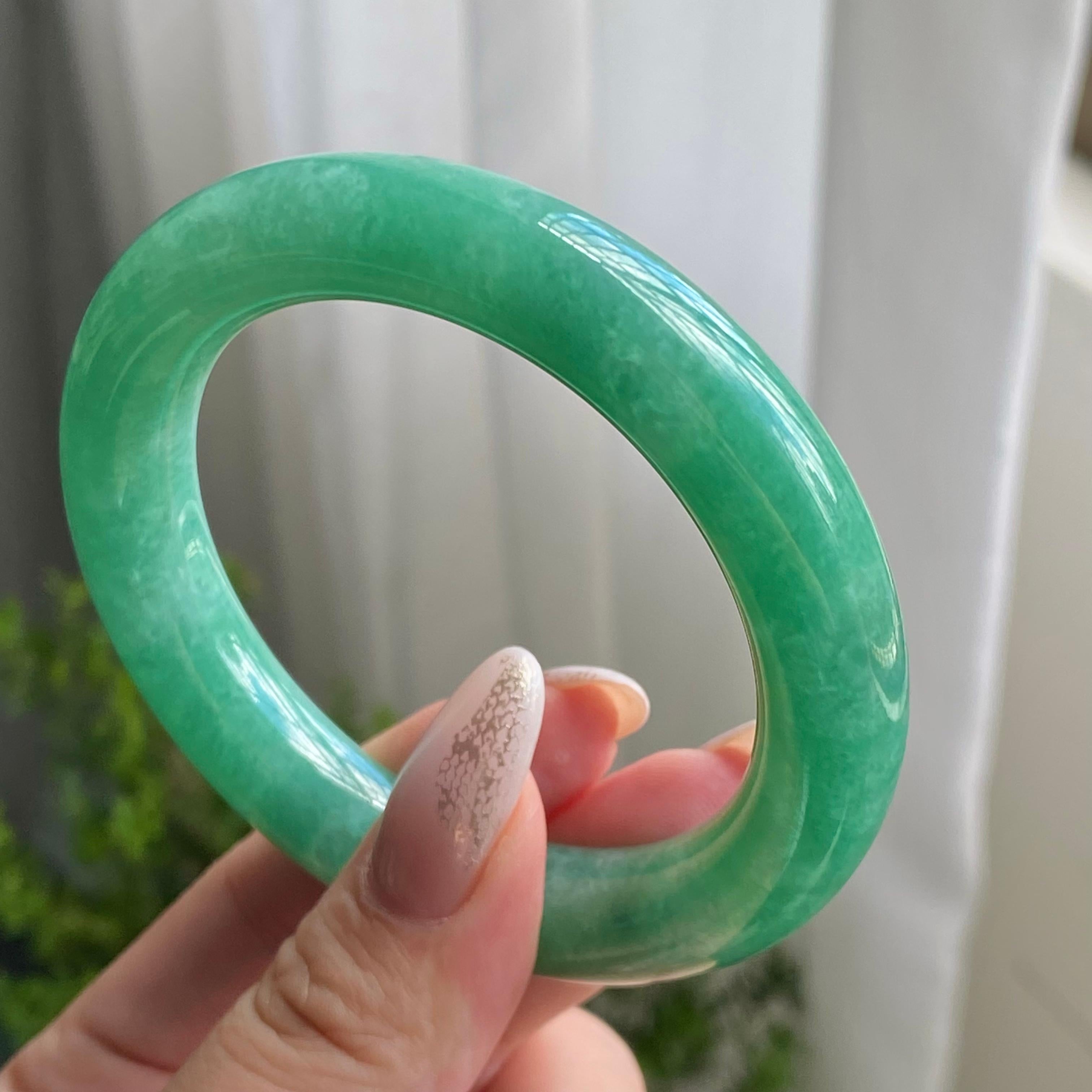 细糯种满绿圆条手镯（54圈）（yc206606）