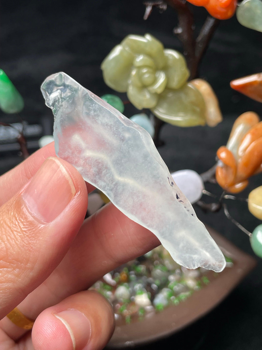 高冰雪花棉随形挂件料（yc503351）