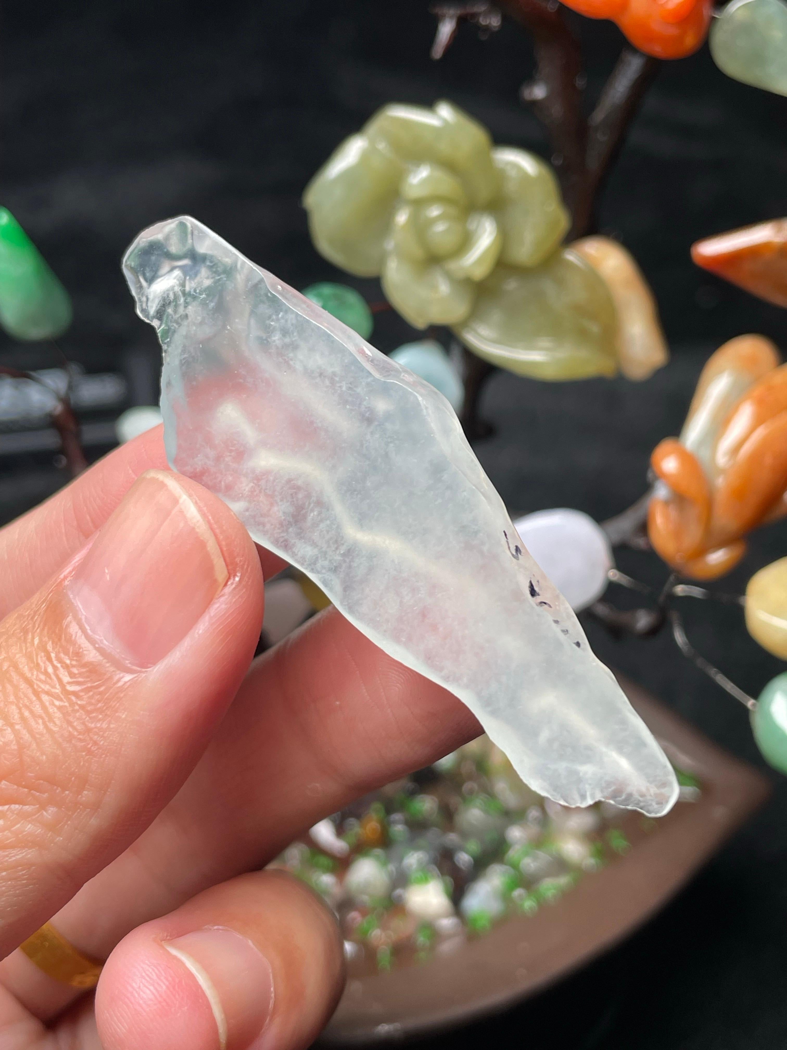 高冰雪花棉随形挂件料（yc503351）