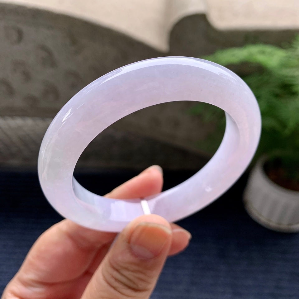糯冰种紫罗兰平安镯（55mm）（yc082019）