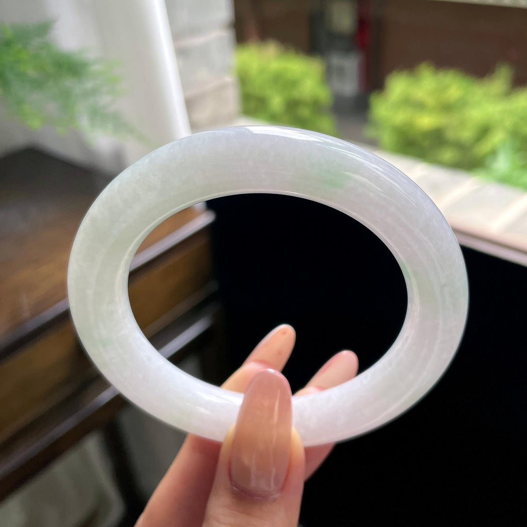 糯种白底青圆条 57圈 天然缅甸A货翡翠（yc703286）