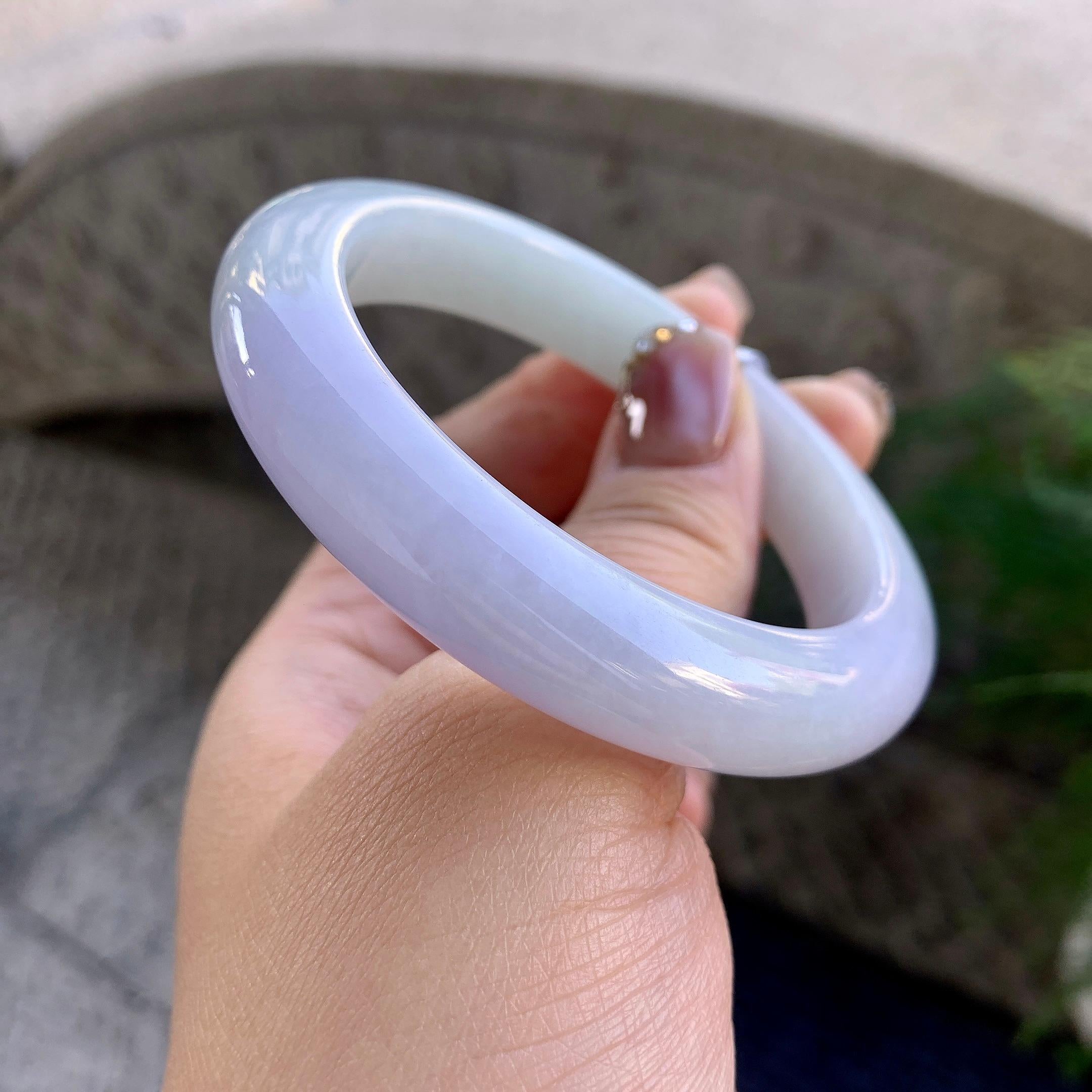 细糯种淡紫罗兰平安镯（54.5mm）（yc276205）