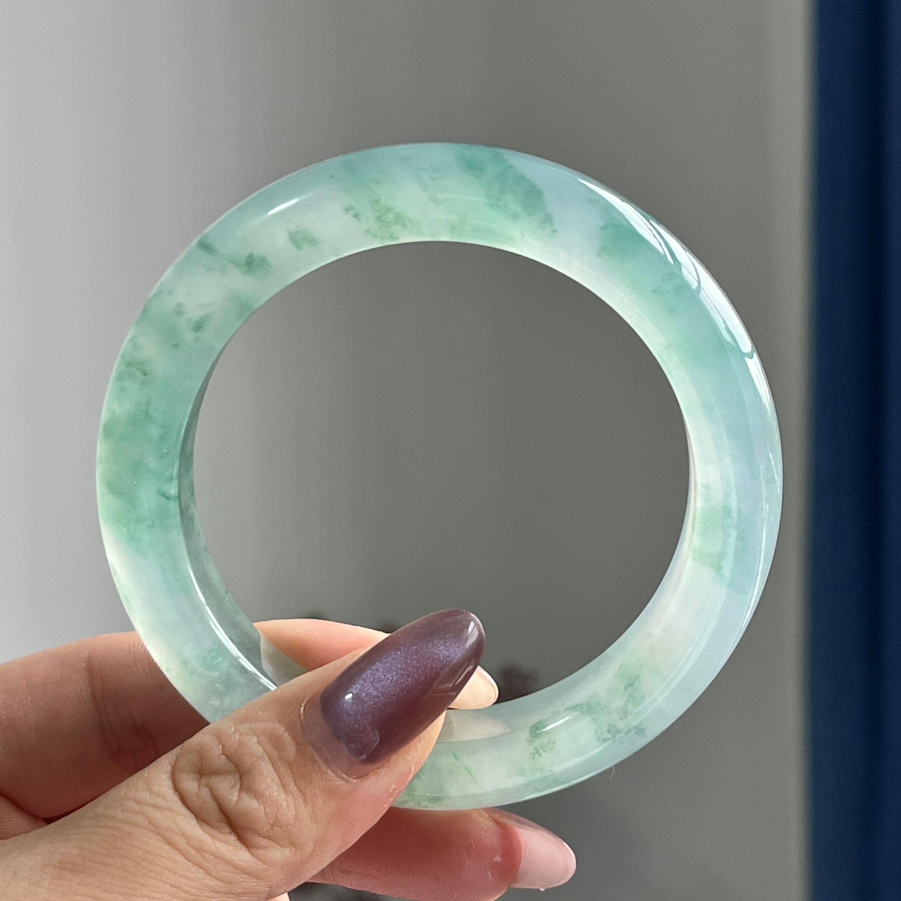 冰种飘花平安镯（56圈）（yc197822）