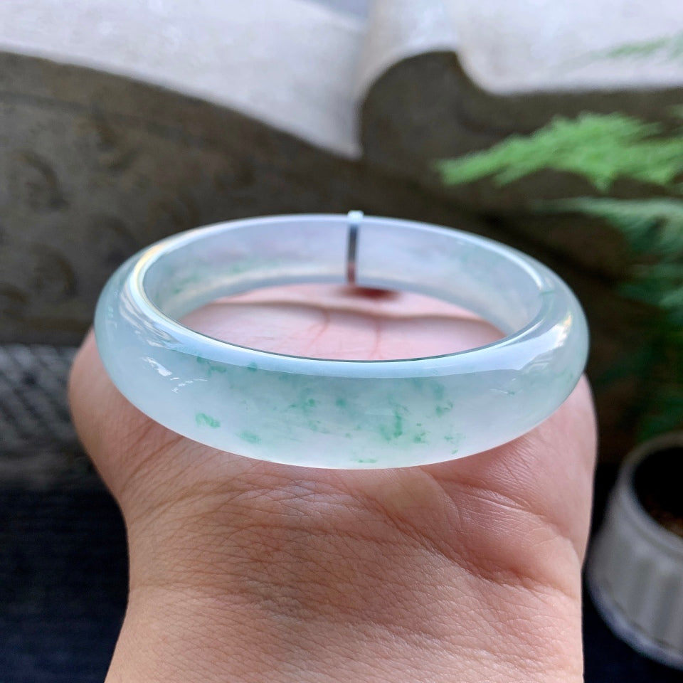 冰种飘花平安镯（56.6mm）（TF06303331）