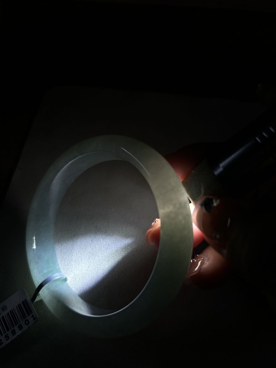 细糯种带蓝底平安镯（58.5mm）（yc080885）