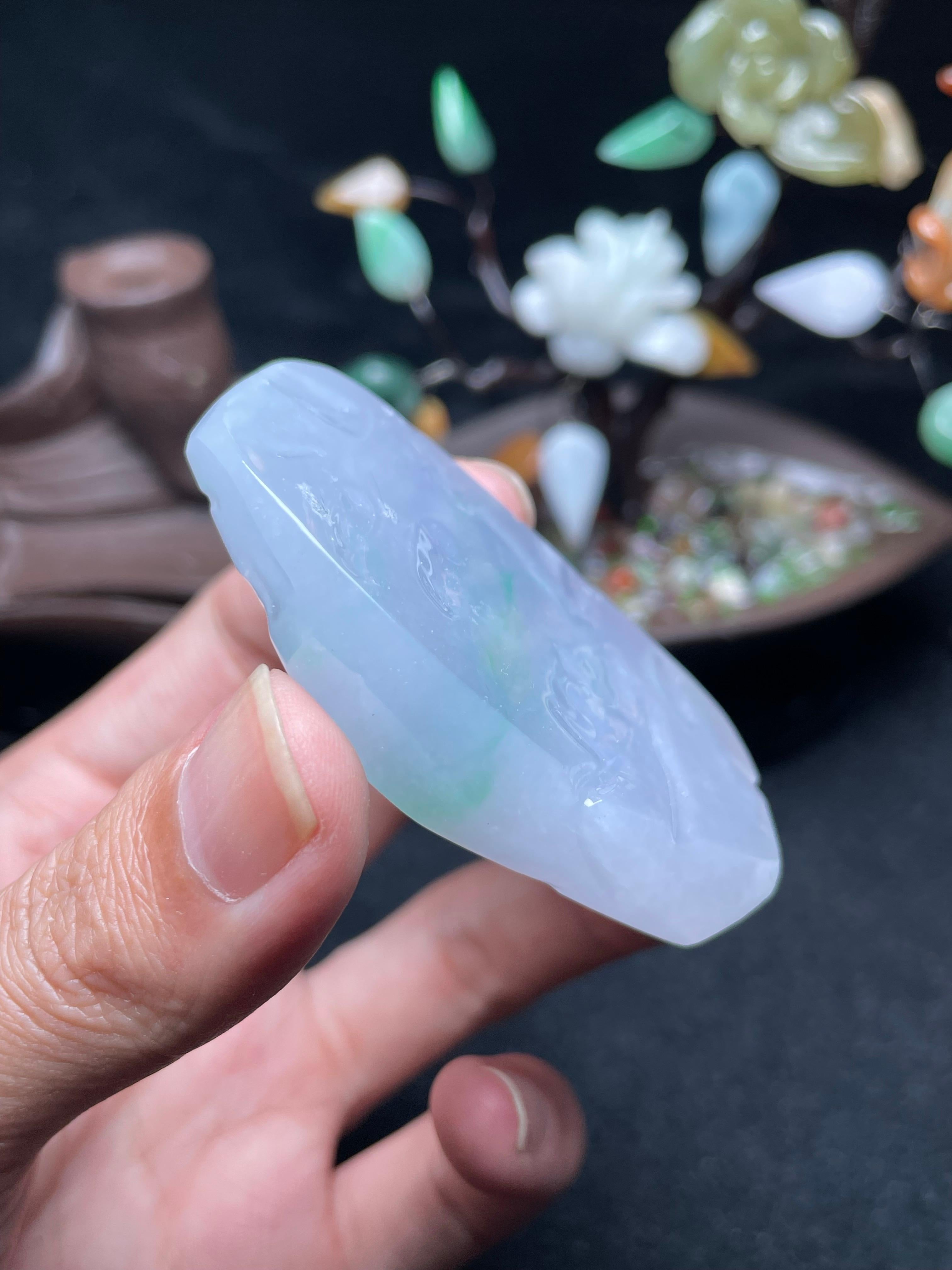 冰底紫飘绿牌子料（yc530053）