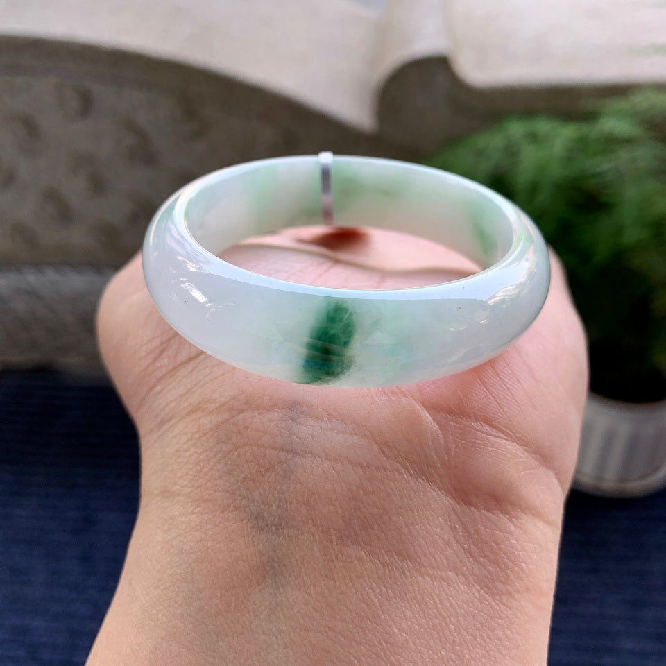 糯种飘花贵妃手镯（53mm）（yc079630）