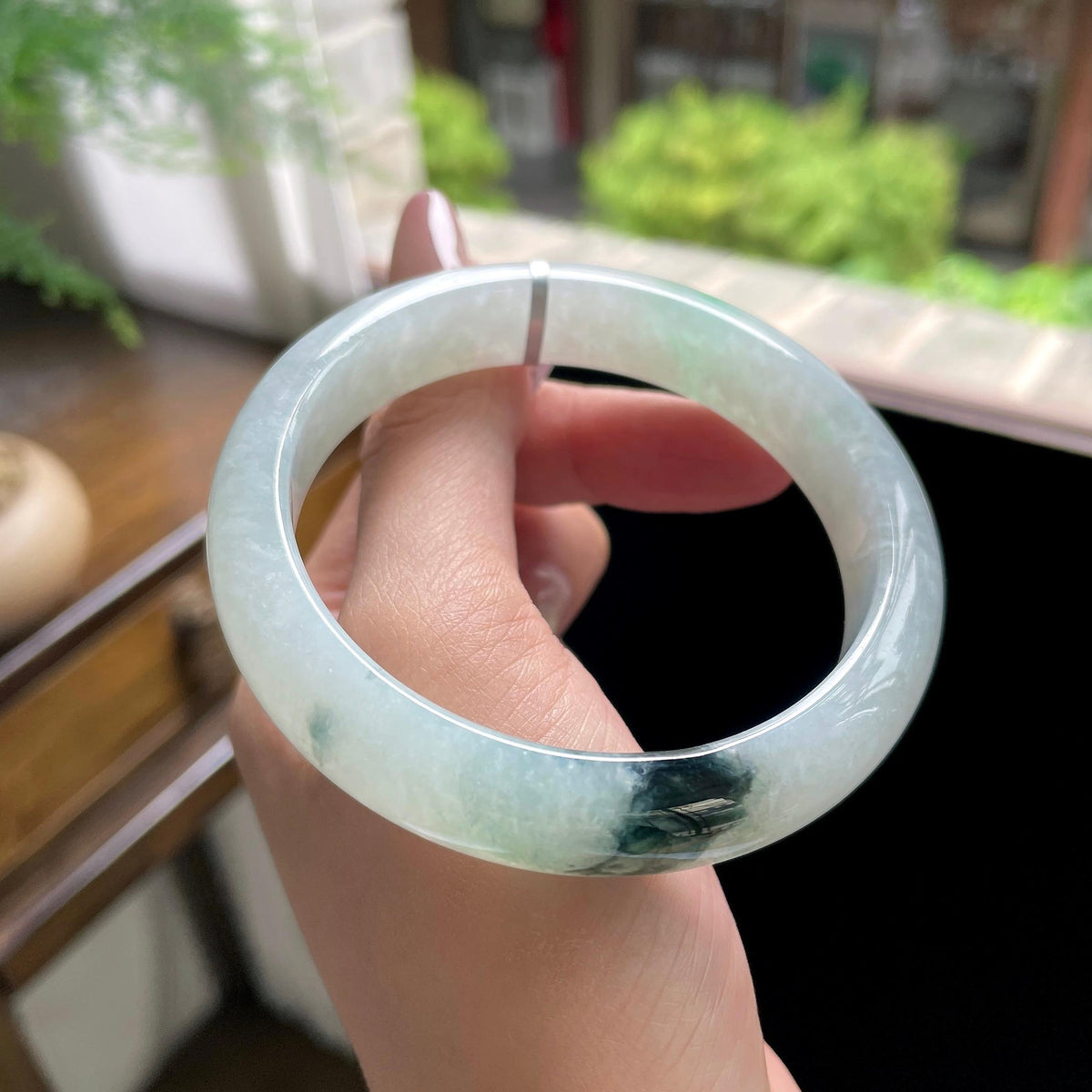 大圈口 糯种飘花正圈平安镯 58圈（yc709484）