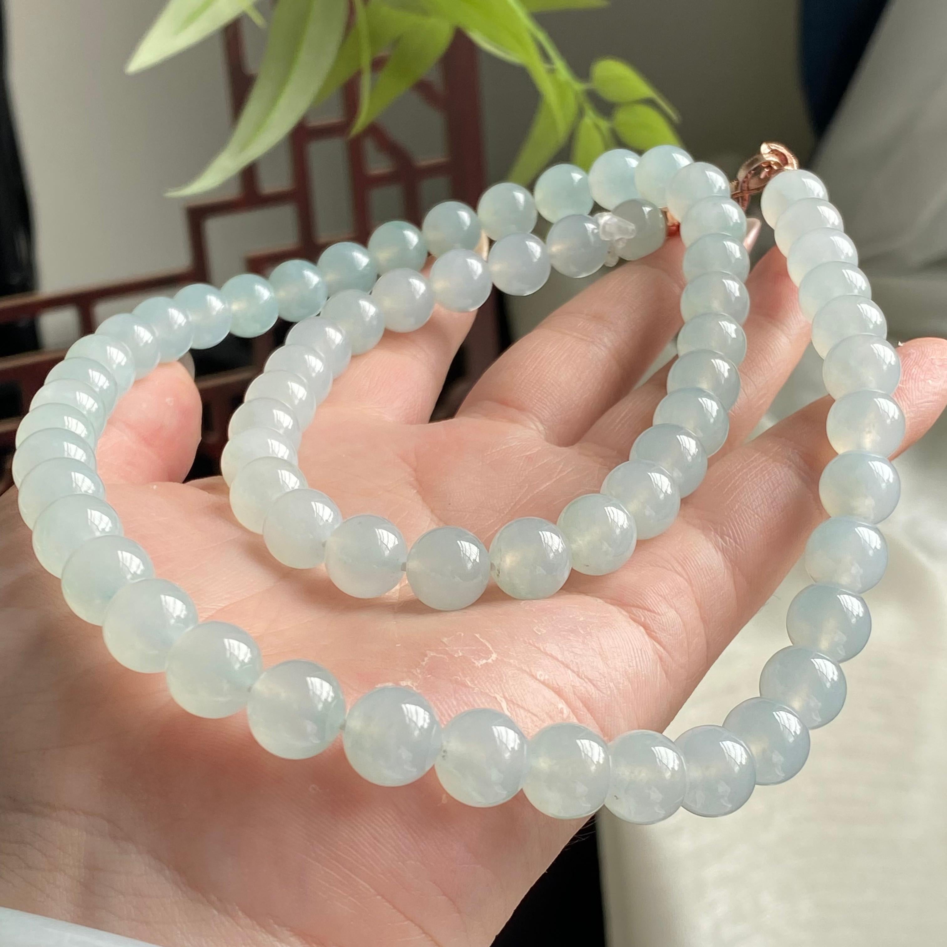 冰种晴底珠链（66颗）（yc196841）