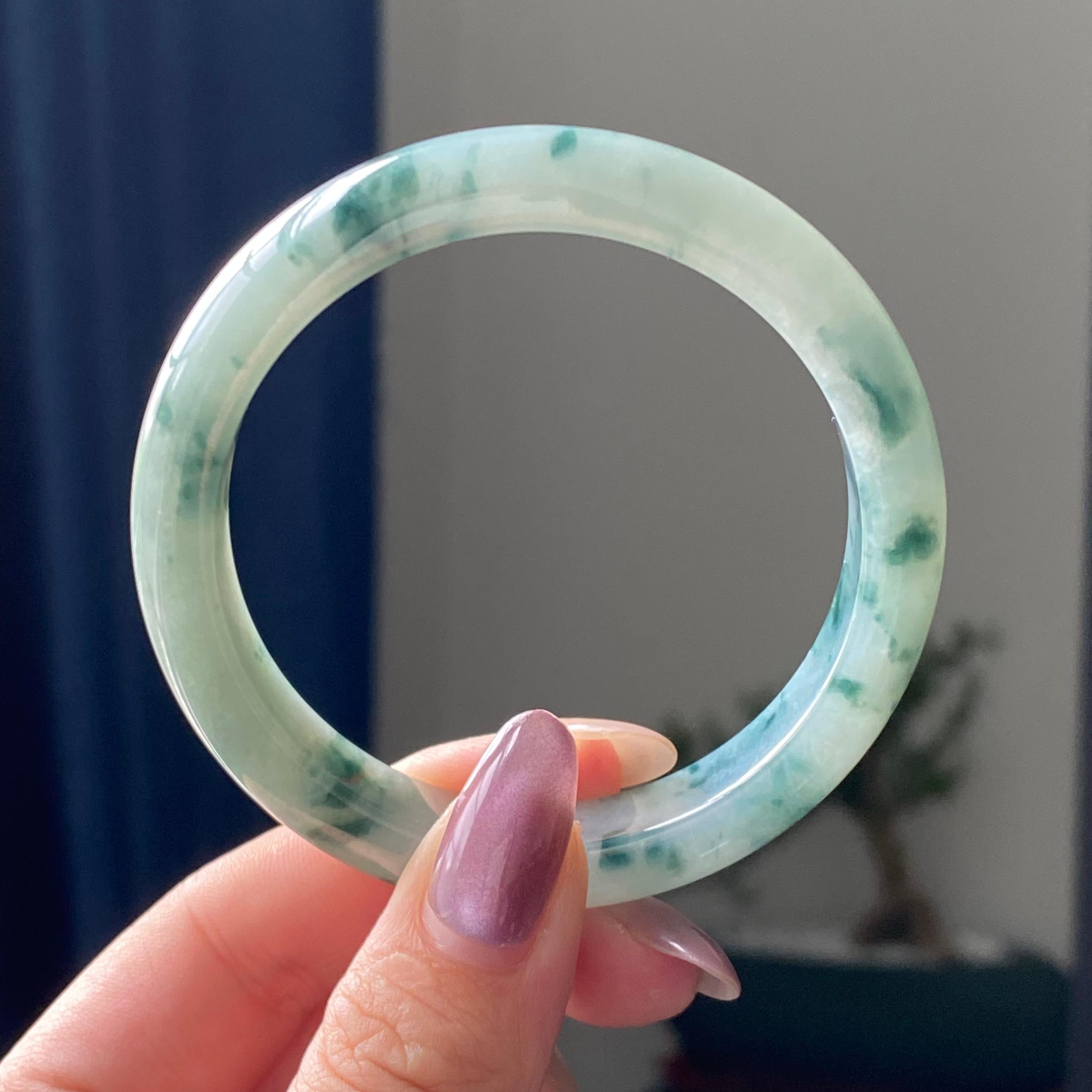 细糯种飘花平安镯手镯（55圈）（yc195216）