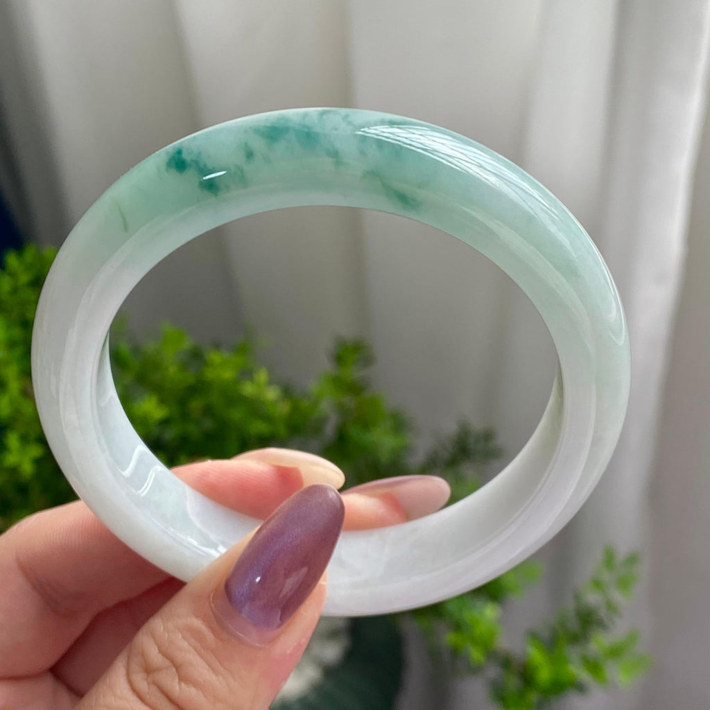 细糯种蓝底飘花平安镯（58圈）（yc201916）