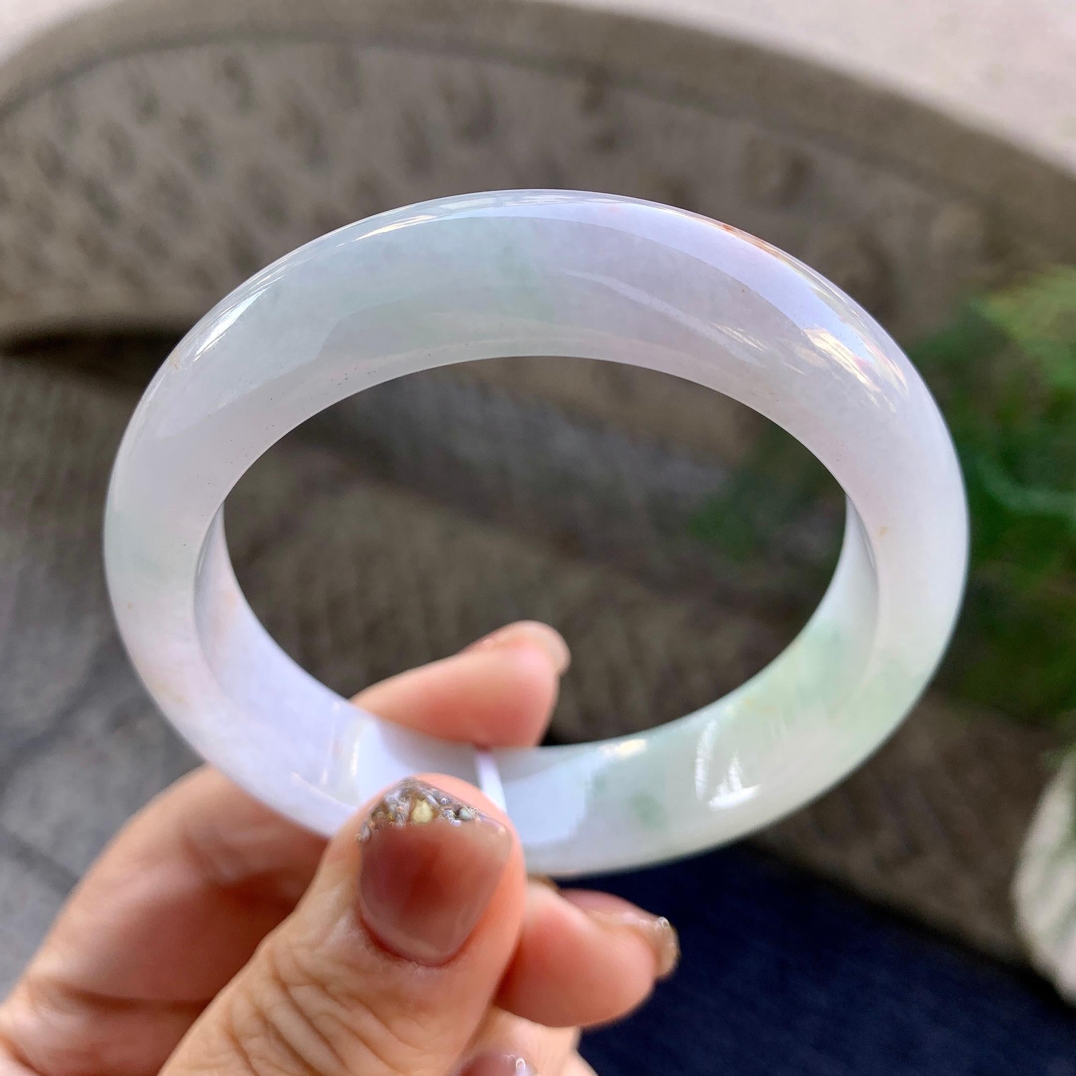 糯种洒红翡平安镯（54mm）（yc276206）