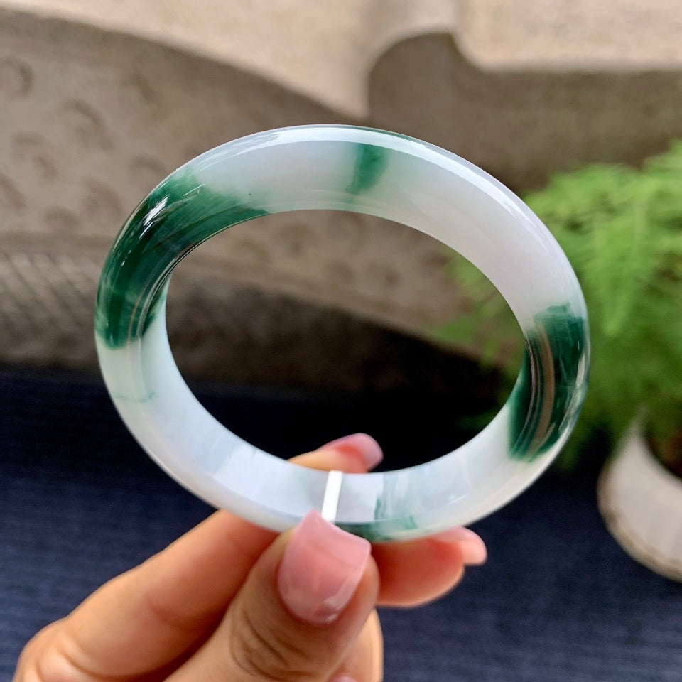 细糯种飘花平安镯（53mm）（yc090105）