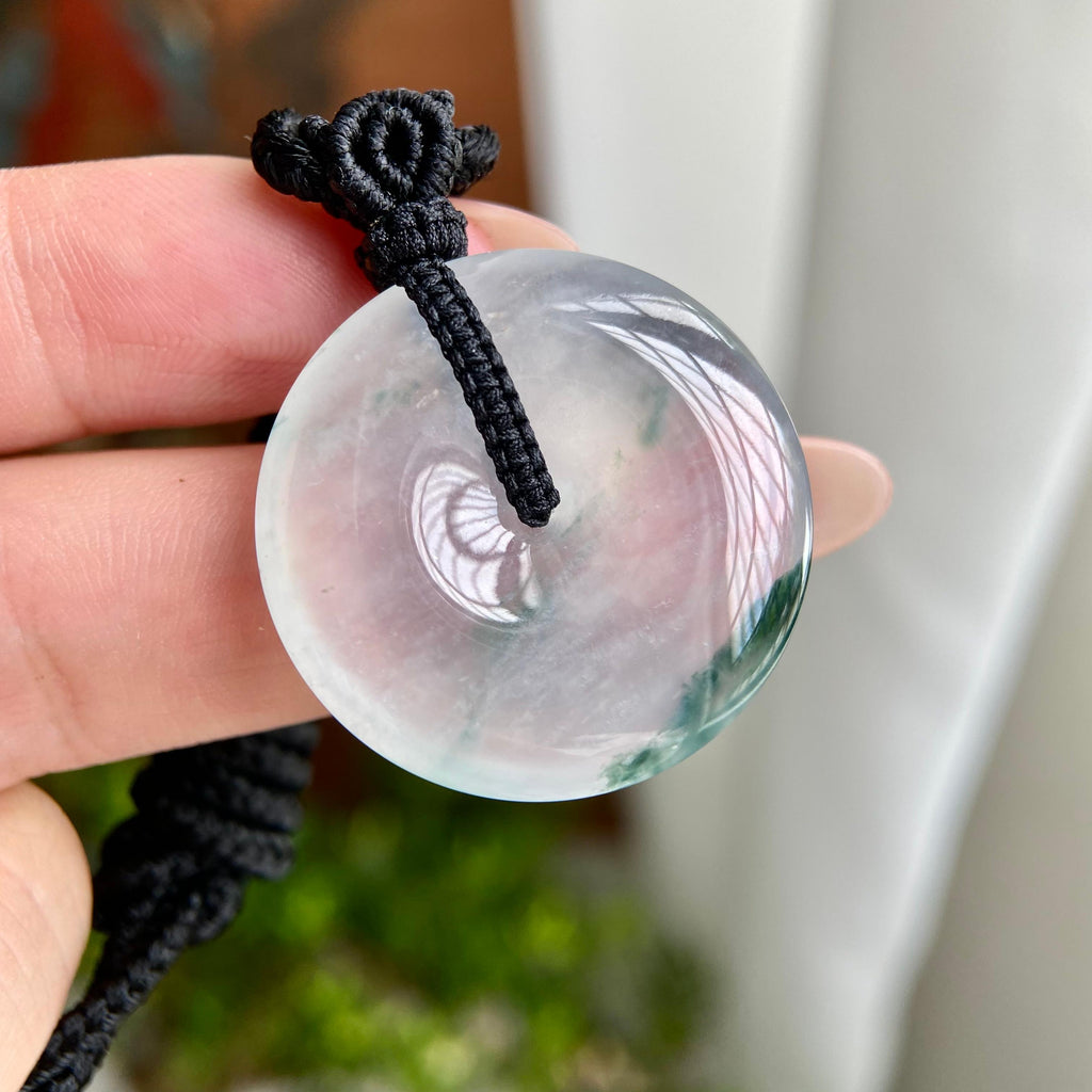 高冰种飘花平安扣吊坠（yc230169）