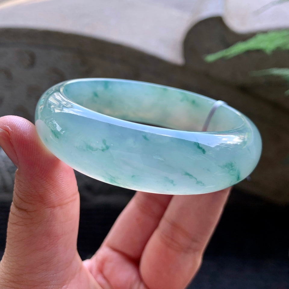 冰种飘花轮胎手镯（58mm）（TF06303323）