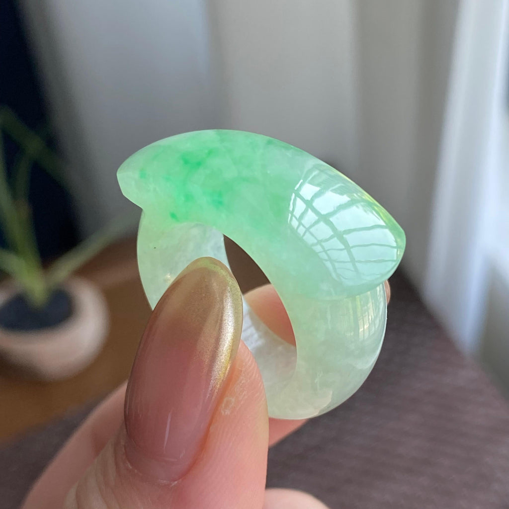 糯冰种金丝阳绿扳指（yc267893）