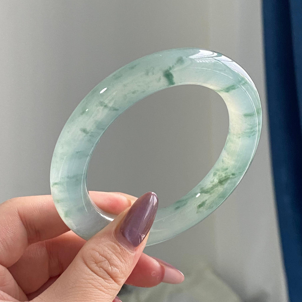 冰种飘花圆条手镯（57圈）（yc195792）