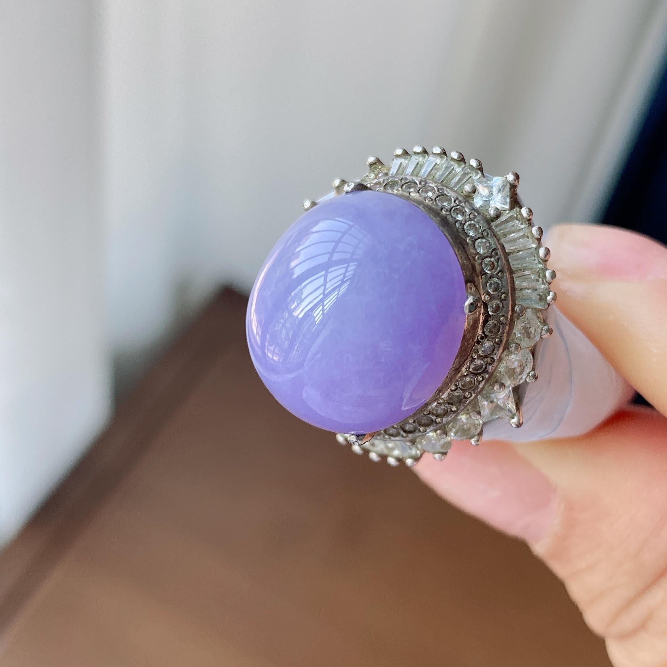 糯冰种紫罗兰蛋面裸石（yc303865）