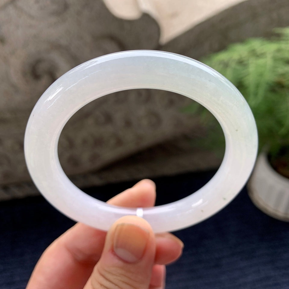 细糯种无色圆条手镯（55.8mm）（yc091798）