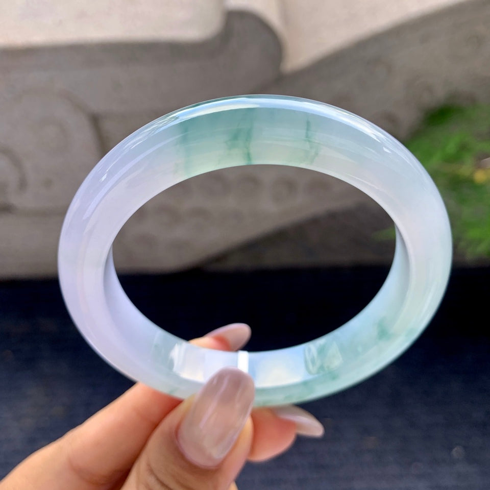 糯冰种飘花平安镯（56.6mm）（yc172416）