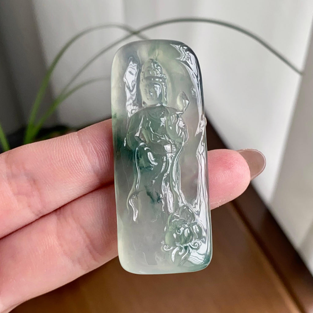 冰种飘花度母吊坠（yc260837）