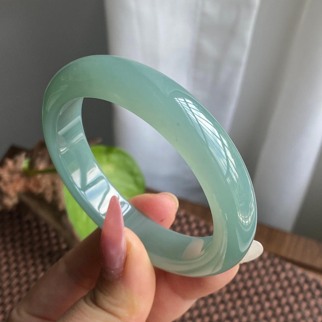 细糯种湖水绿正圈手镯（56）（yc280816）