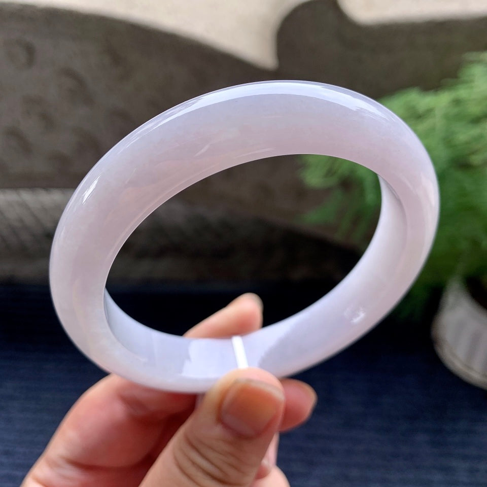细糯种淡粉底平安镯（63.3mm）（yc101932）
