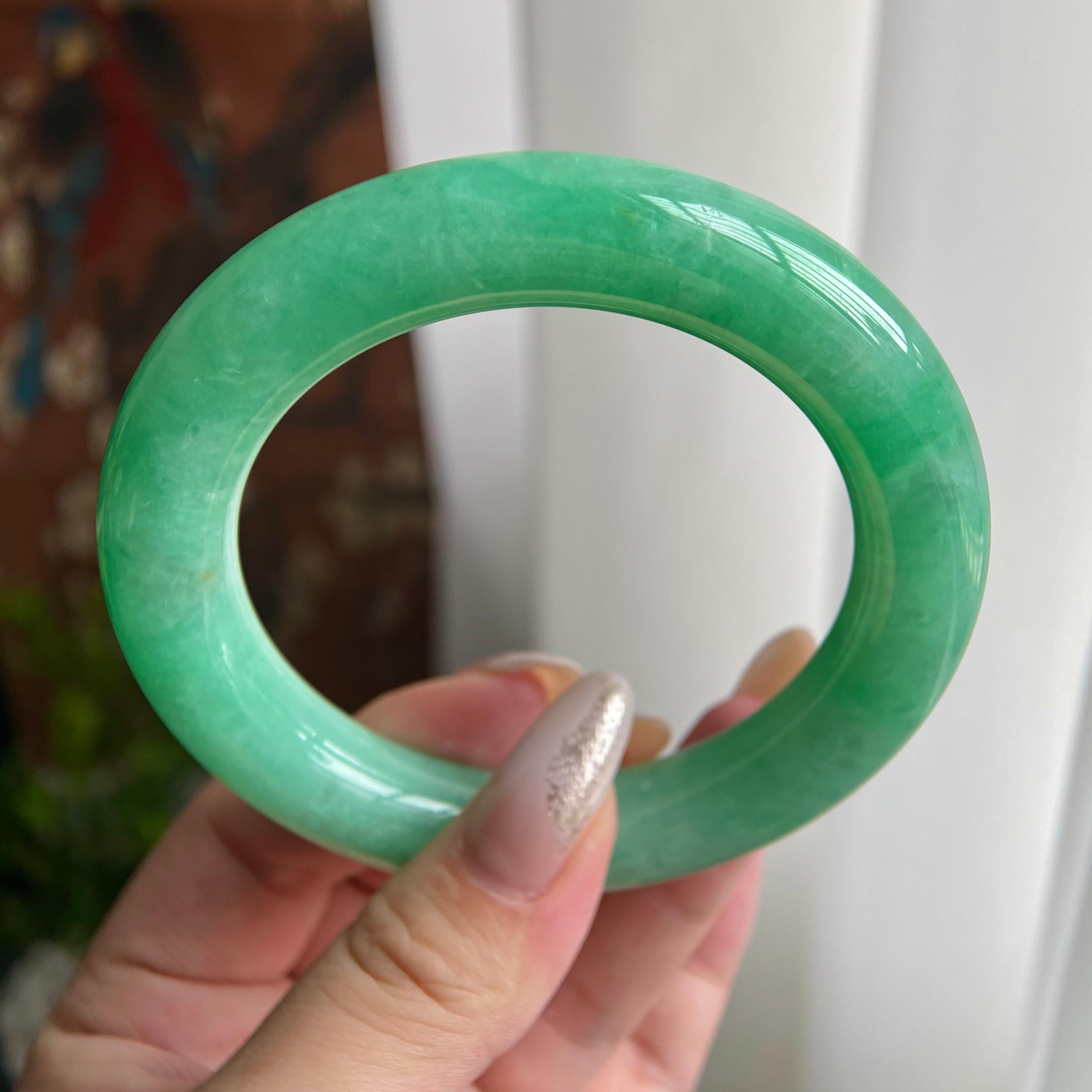 细糯种满绿圆条手镯（58圈）（yc209408）