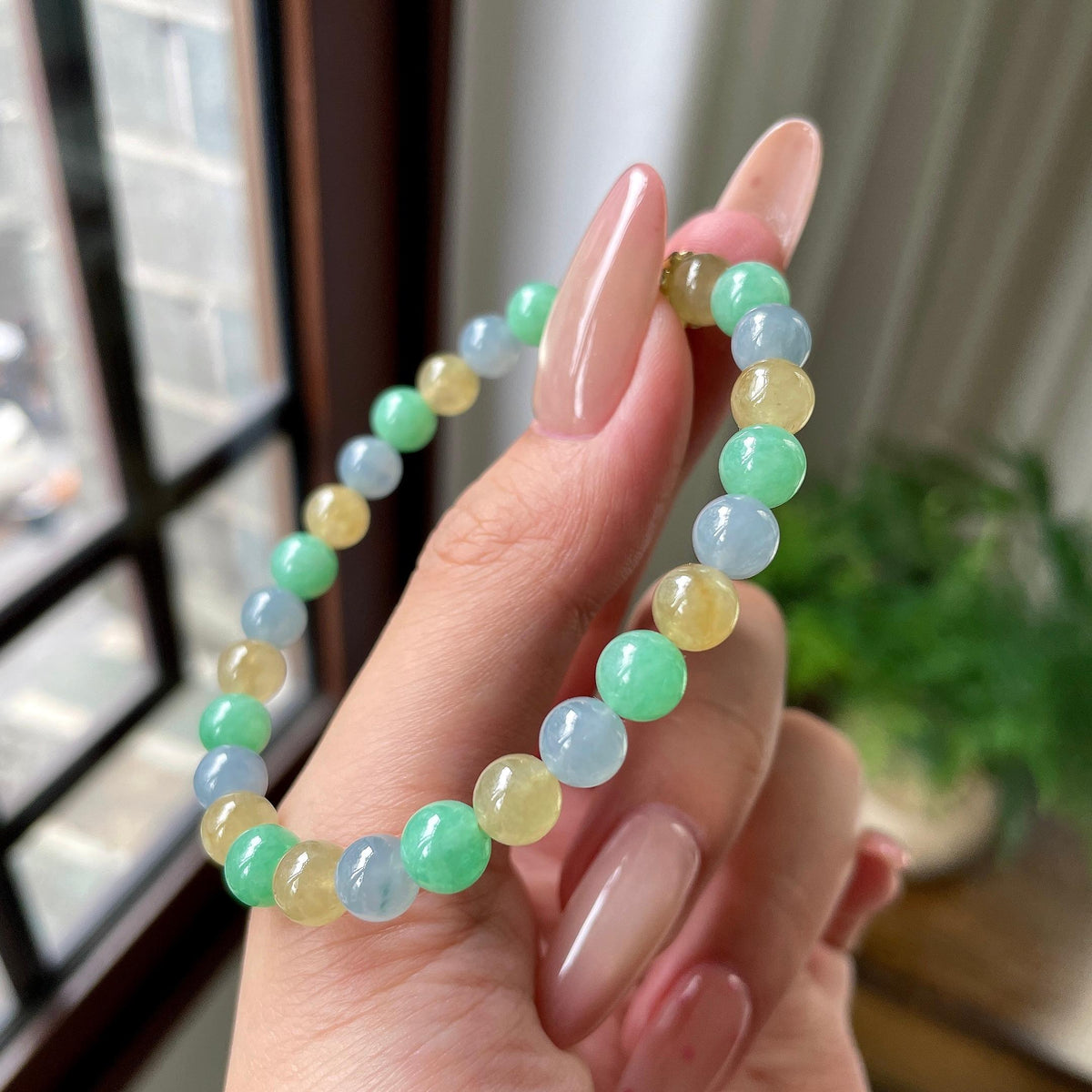 细糯种多宝手串 天然缅甸A货翡翠（yc694830）