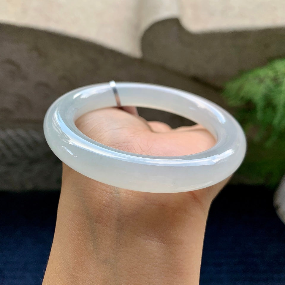 糯冰种无色圆条手镯（56mm）（yc116911）