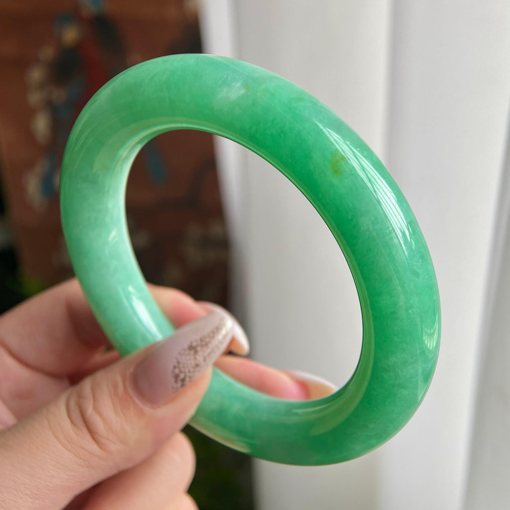 细糯种满绿圆条手镯（58圈）（yc209408）