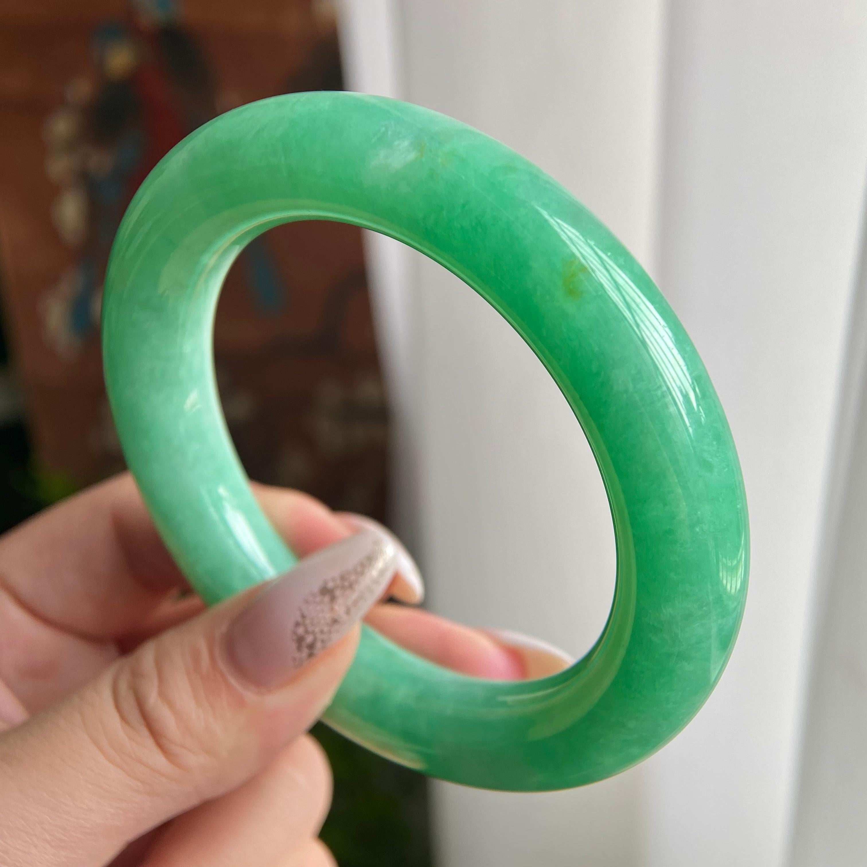 细糯种满绿圆条手镯（58圈）（yc209408）