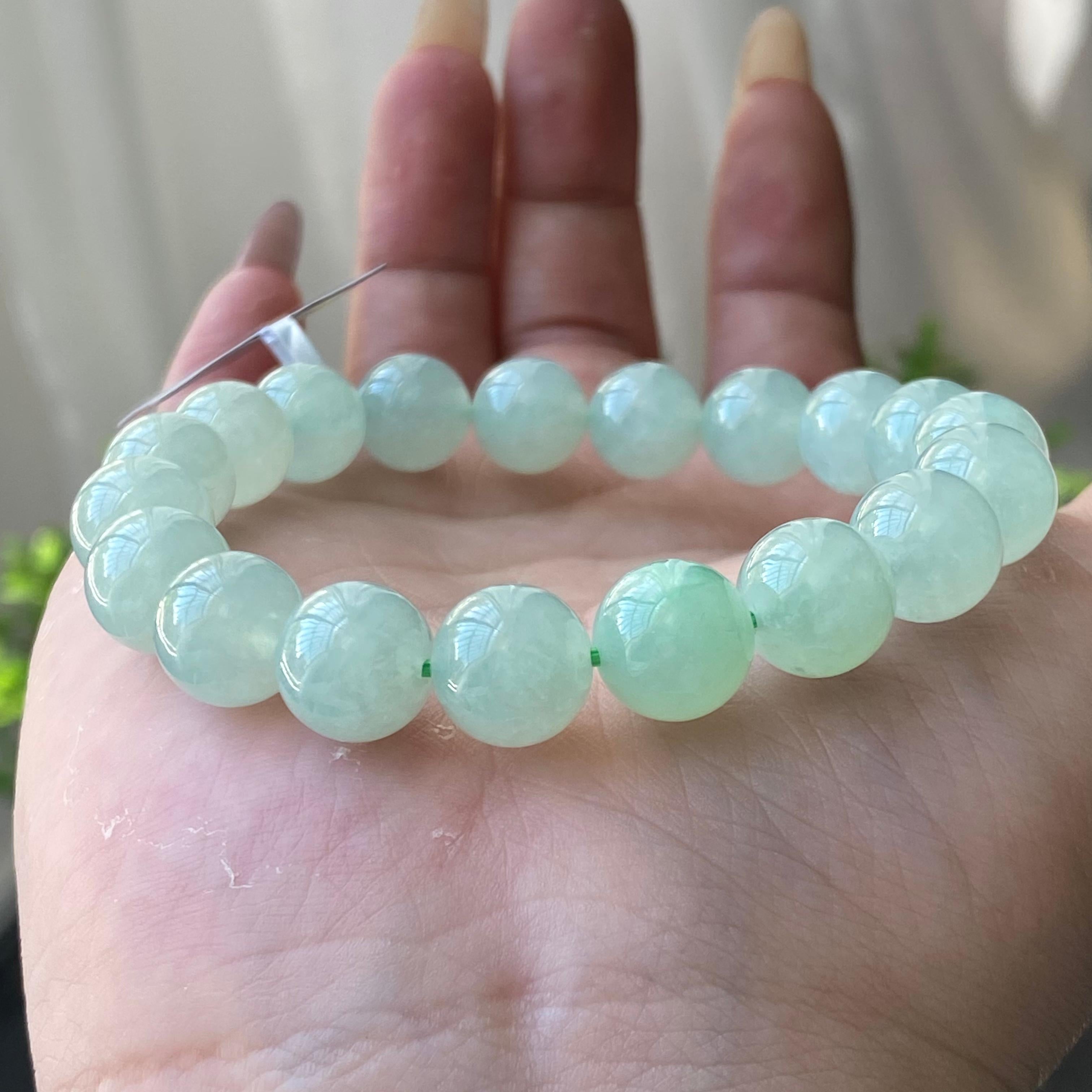 糯冰种晴底单圈手串（19颗）（yc202991）