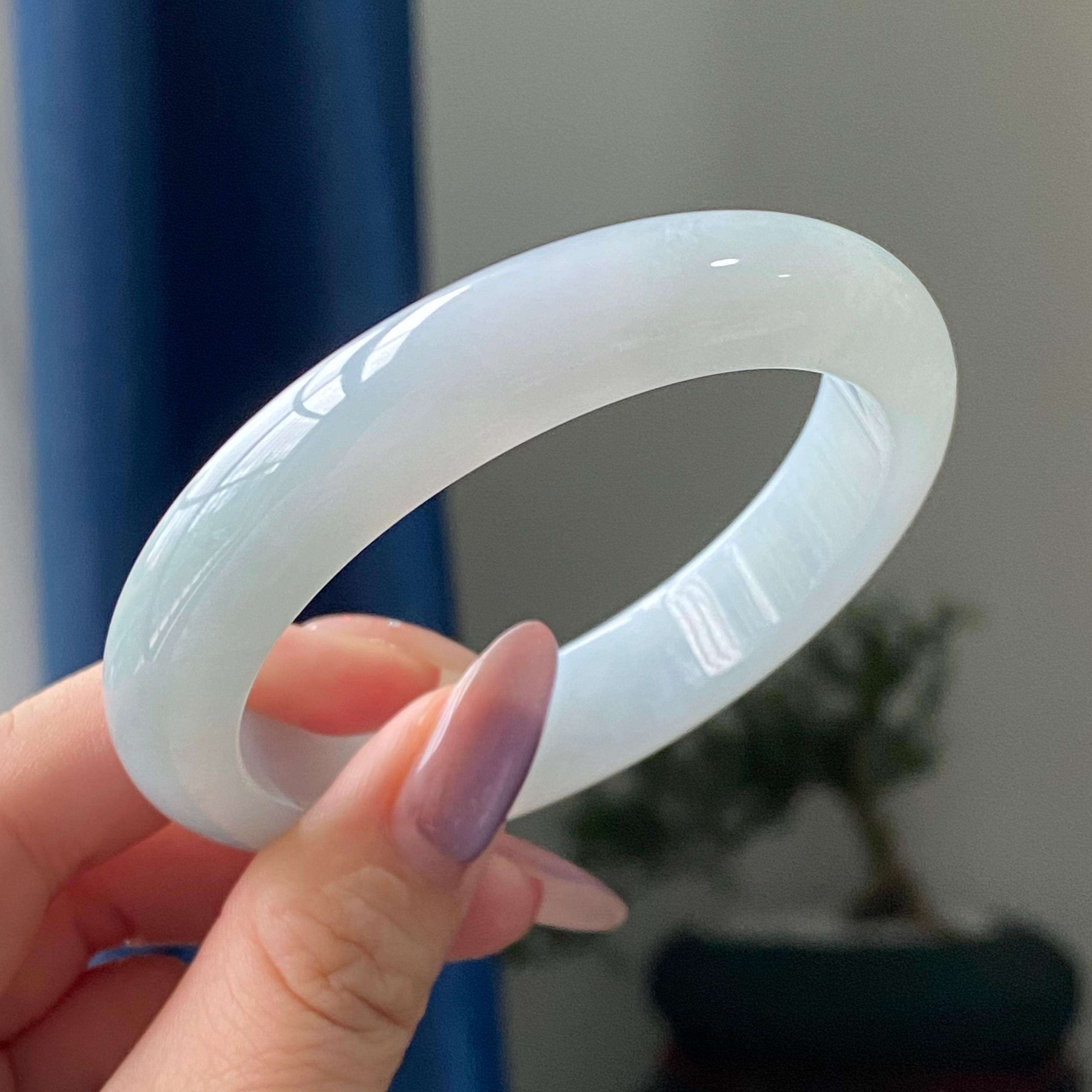 细糯种蓝底平安镯手镯（57圈）（yc196177）