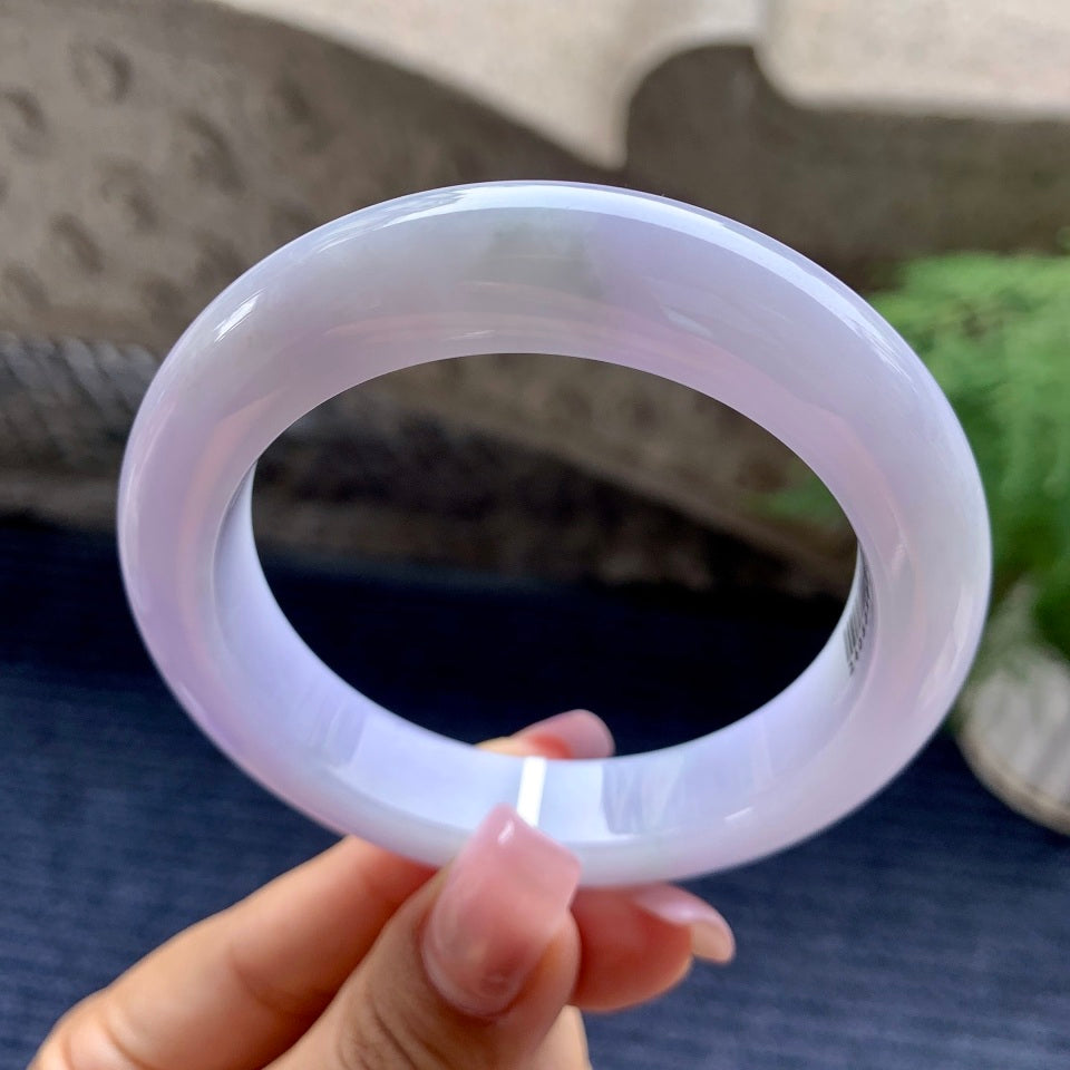 细糯种淡紫罗兰平安镯（56mm）（yc101907）