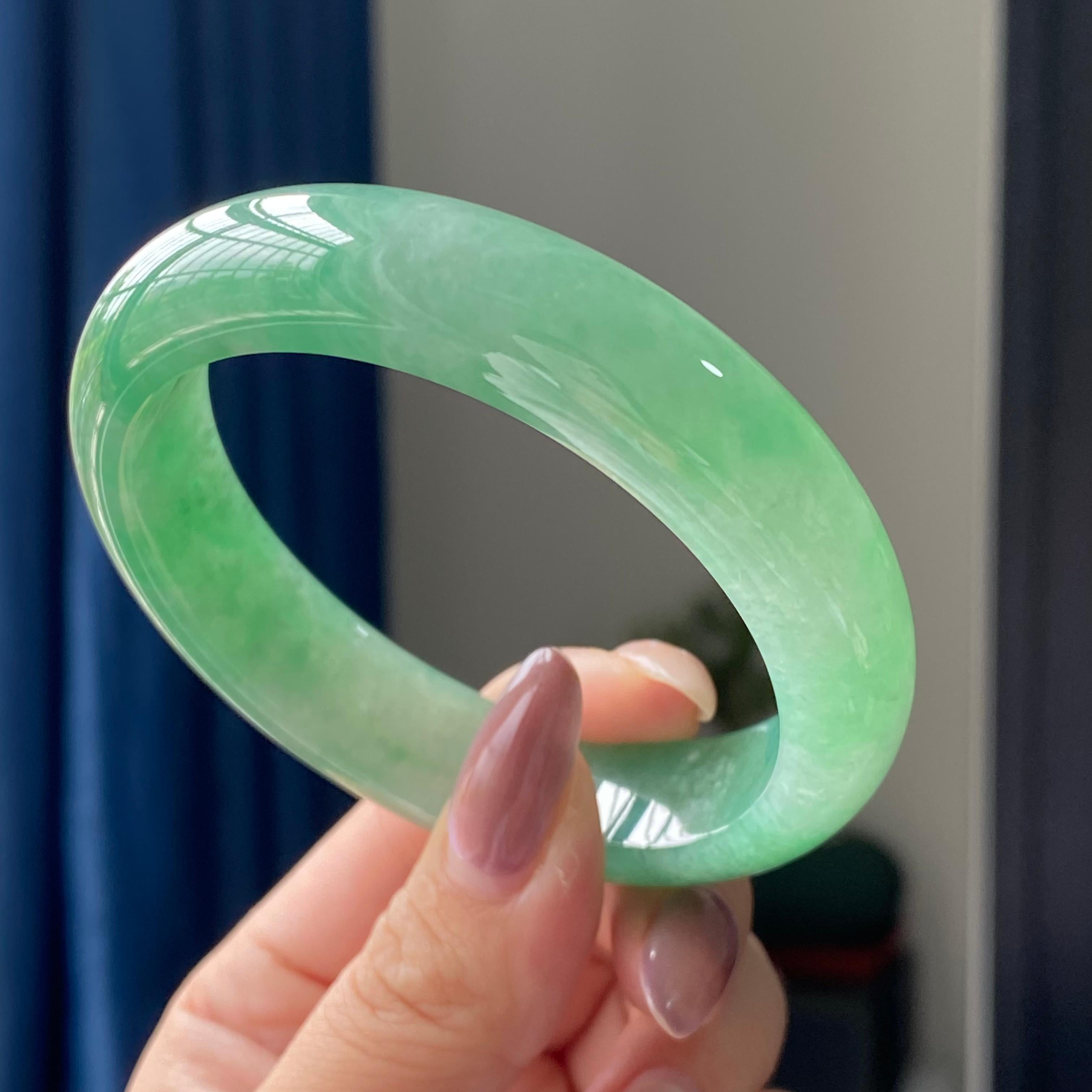 细糯种满绿平安镯手镯（59圈）（yc196856）