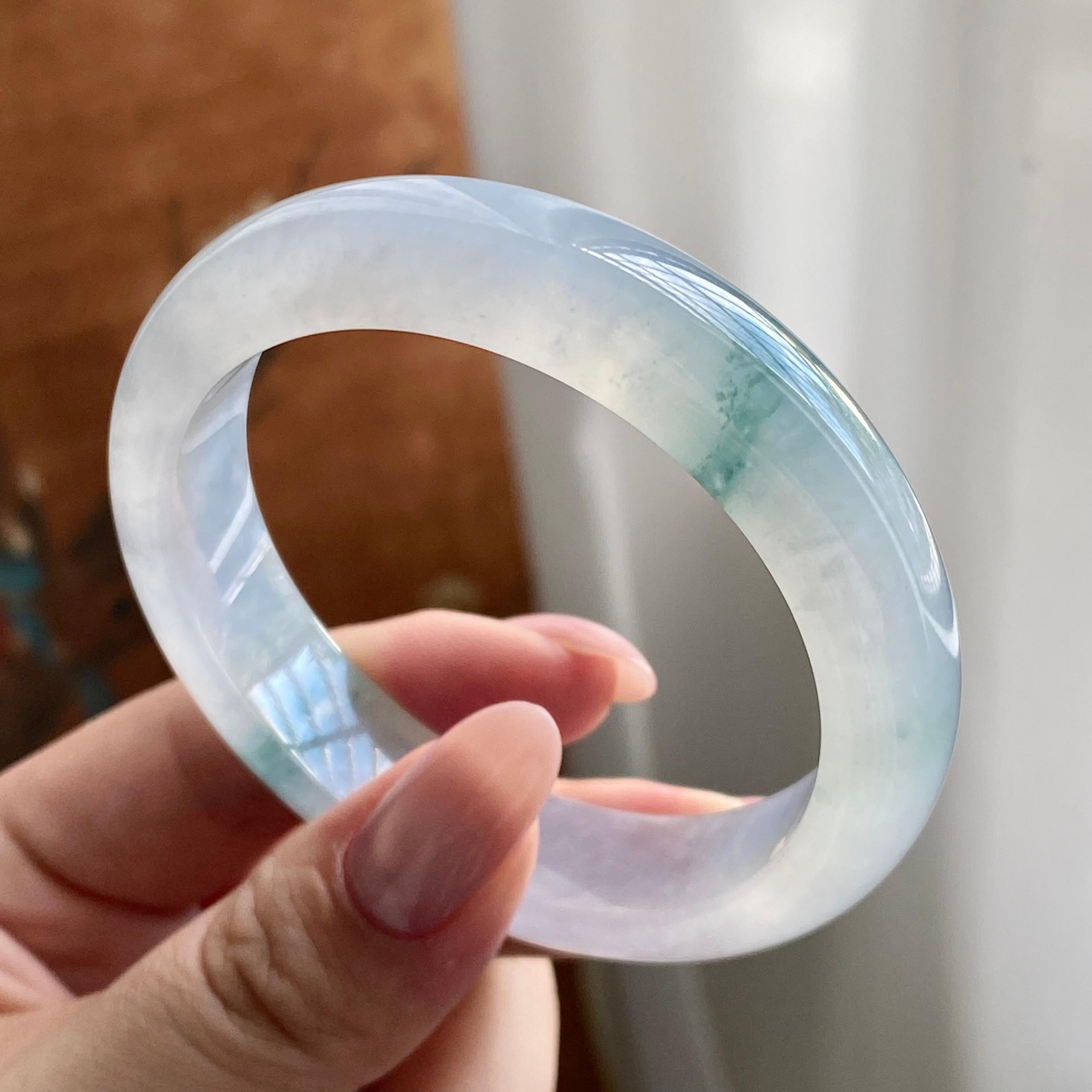 冰种飘花平安镯（54圈）（yc228809）