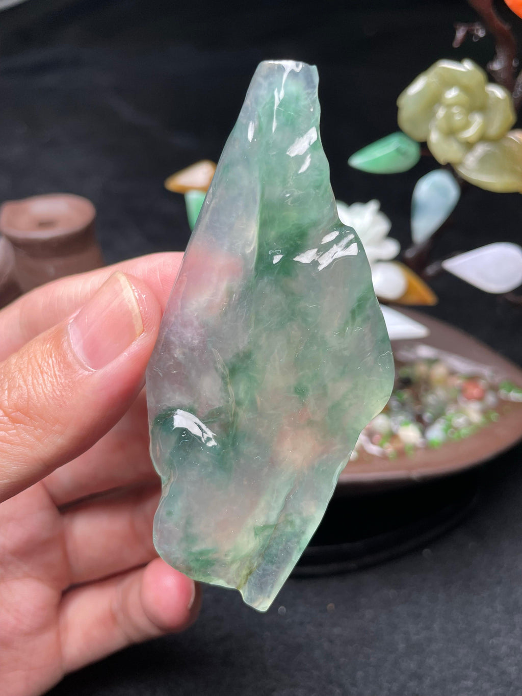 高冰飘花随形片料（yc508399）