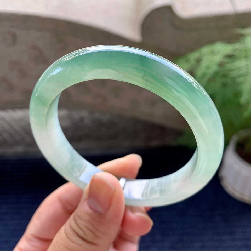 糯冰种飘花平安镯（58mm）（yc117260）
