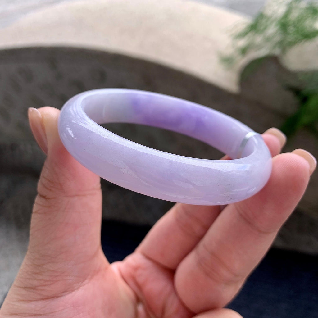细糯种紫罗兰贵妃手镯 53.2圈口 天然缅甸A货翡翠（yc703339）