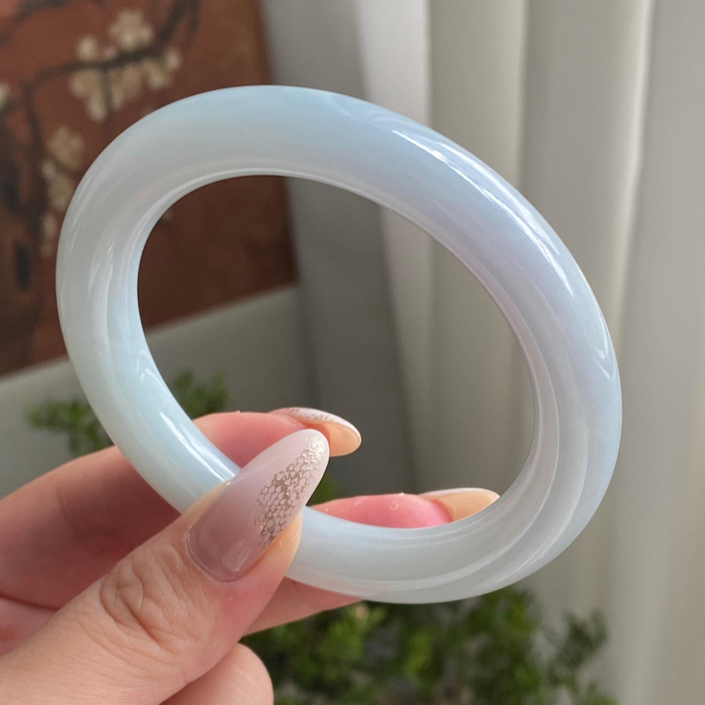 细糯种淡春彩圆条手镯（58圈）（yc213610）