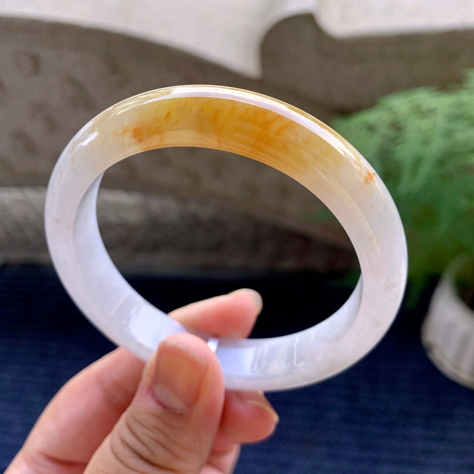 糯种黄翡平安镯（57.2mm）（yc116150）