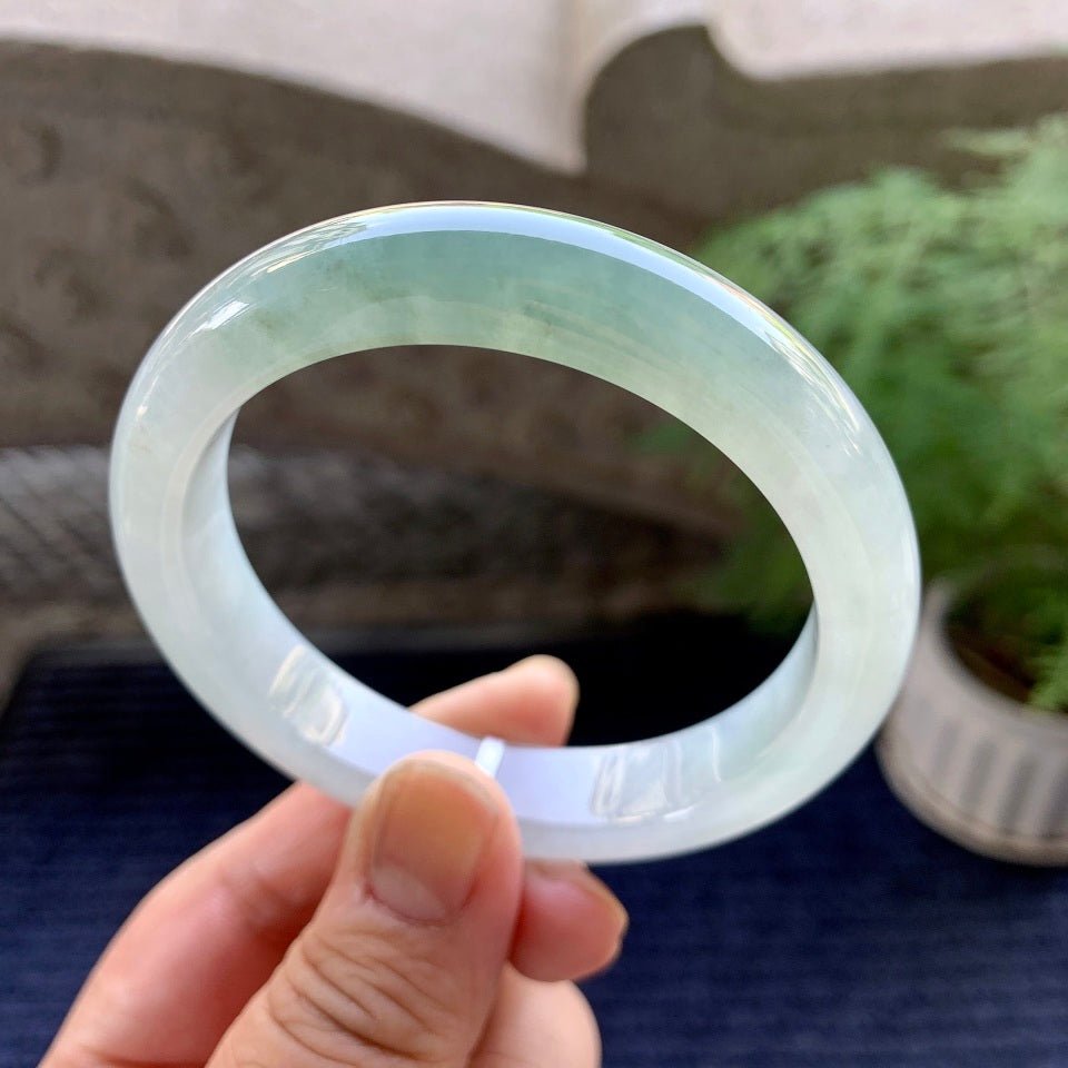 糯冰种淡晴底平安镯（57mm）（yc098535）