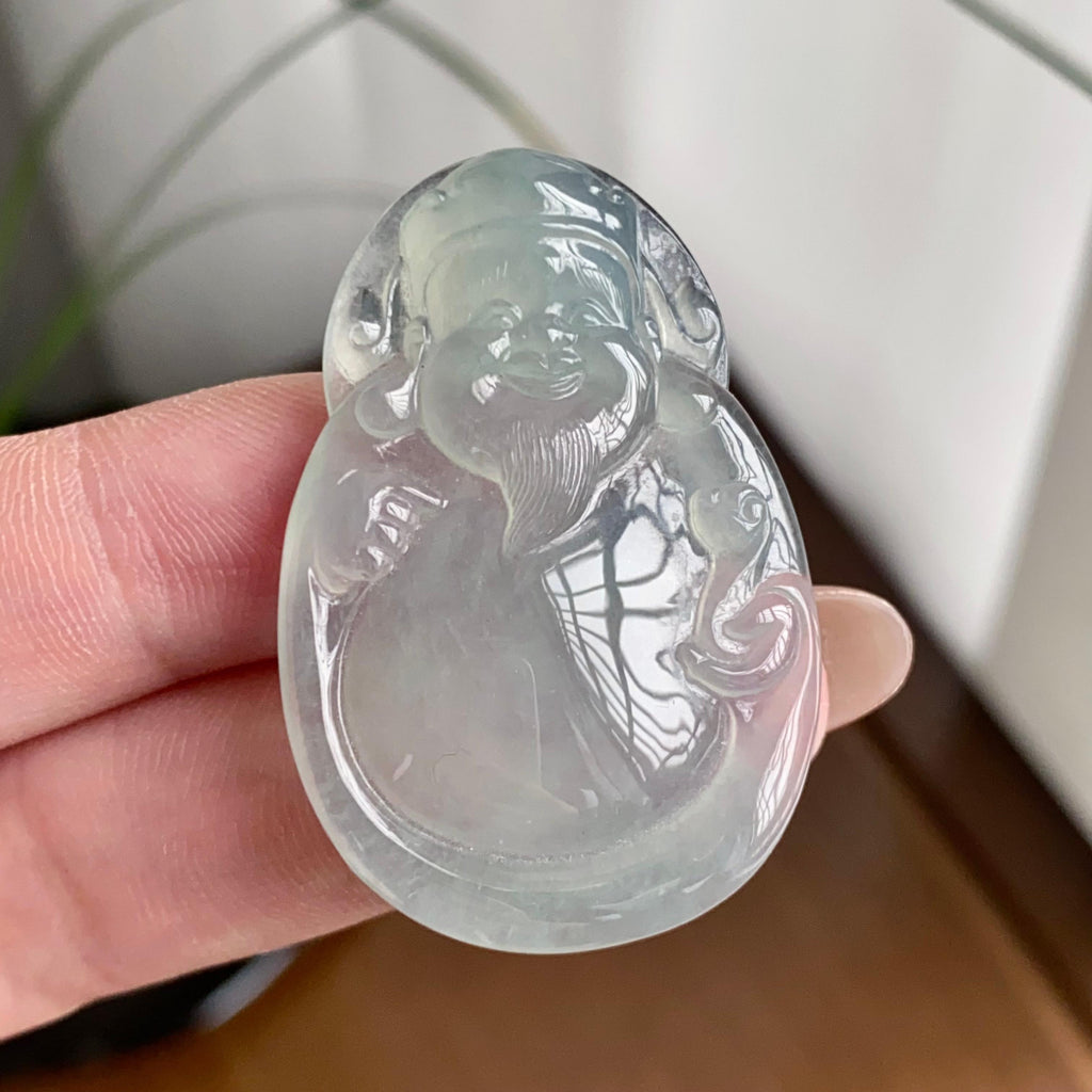 冰种淡晴底财神吊坠（yc260818）