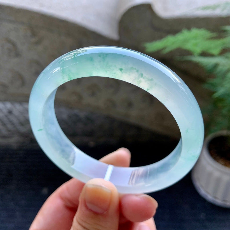 冰种飘花平安镯（56.6mm）（TF06303331）