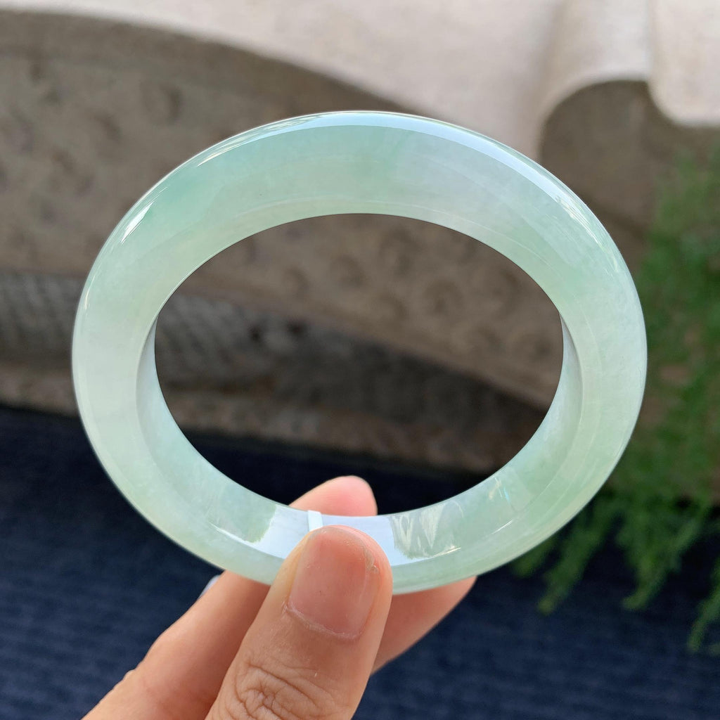 细糯种晴水绿正圈平安镯 52圈（yc709339）
